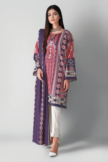 L21333 Pink Khaadi Autumn Collection 2021